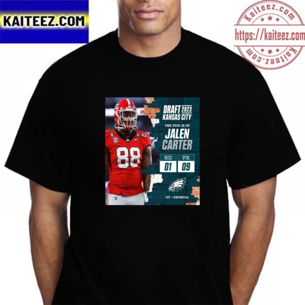 Philadelphia Eagles Select Georgia DT Jalen Carter In The 2023 NFL Draft Vintage T-Shirt