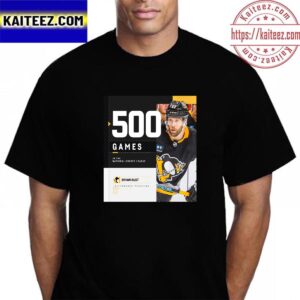 Pittsburgh Penguins Bryan Rust 500 Games In The NHL Vintage Tshirt