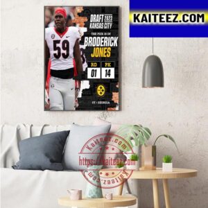 Pittsburgh Steelers Select Georgia OT Broderick Jones In The 2023 NFL Draft Art Decor Poster Canvas