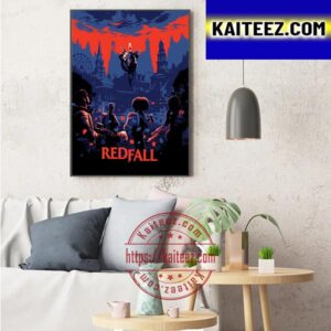 Redfall Official Poster Crimson Sky Time To Ride Or Die Art Decor Poster Canvas