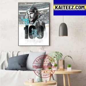 San Jose Sharks Erik Karlsson 100 Points In NHL Art Decor Poster Canvas
