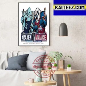 Seattle Kraken Vs Colorado Avalanche 2023 Western Conference Quarter Finals Art Decor Poster Canvas