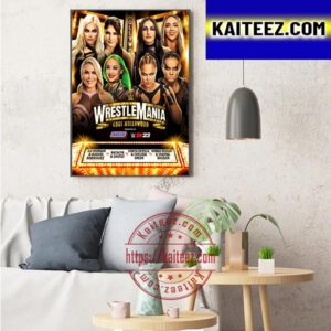 Showcase Fatal 4-Way Tag Team Match WWE Womens WrestleMania Goes Hollywood Art Decor Poster Canvas