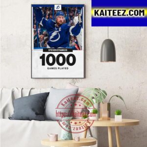Tampa Bay Lightning Steven Stamkos 1000 Games NHL Played Art Decor Poster Canvas