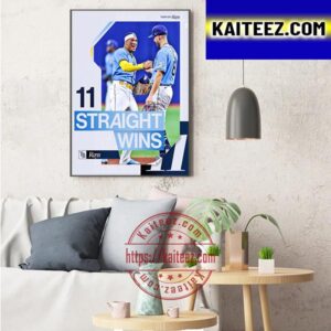 Tampa Bay Rays 11 Straight Wins In MLB Art Decor Poster Canvas