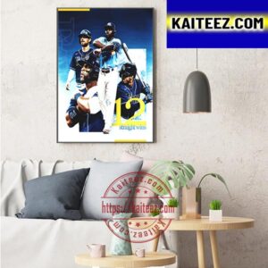 Tampa Bay Rays 12 Straight Wins In MLB Art Decor Poster Canvas