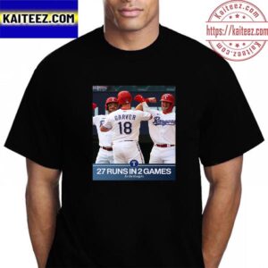 Texas Rangers 27 Runs In 2 Games Vintage Tshirt