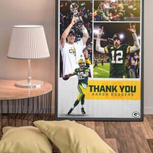 Thank You Aaron Rodgers Green Bay Packers NFL Poster Canvas