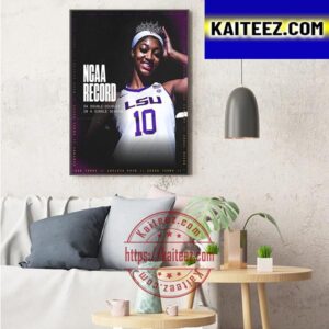 The Double-Double Queen Is Angel Reese With 34 Double-Doubles Art Decor Poster Canvas