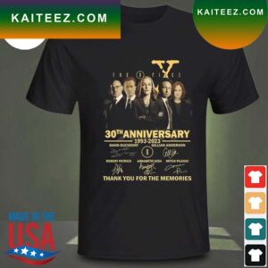 The X-files 30th Anniversary 1993-2023 Thank You For The Memories Signatures T-Shirt