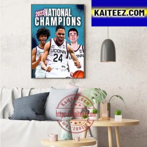 UConn Huskies 2023 NCAA Mens Basketball National Champions Art Decor Poster Canvas