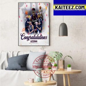 UConn Huskies Mens Basketball Are 2023 NCAA National Champions Art Decor Poster Canvas