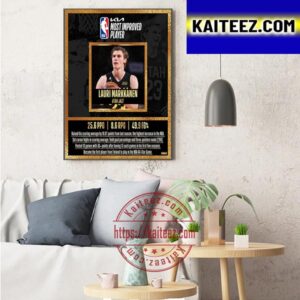 Utah Jazz Forward Lauri Markkanen Is The 2022-23 Kia NBA Most Improved Player Art Decor Poster Canvas
