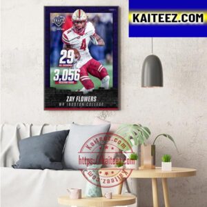 WR Zay Flowers From Boston College To Baltimore Ravens In NFL Draft 2023 Art Decor Poster Canvas