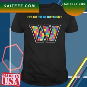 Washington Commanders Autism it’s ok to be different 2023 T-shirt