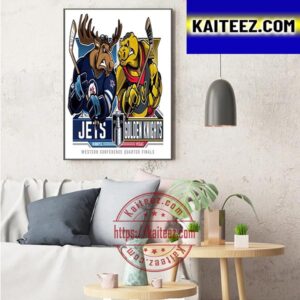 Winnipeg Jets Vs Vegas Golden Knights 2023 Western Conference Quarter Finals Art Decor Poster Canvas