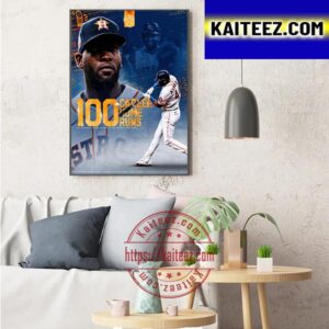 Yordan Alvarez 100 Career Home Runs The Quickest Houston Astros Art Decor Poster Canvas