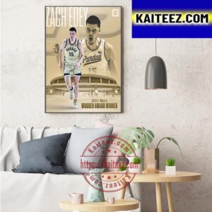 Zach Edey Is 2023 Wooden Award Winner The National Player Of The Year Art Decor Poster Canvas