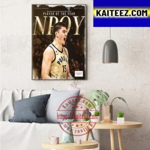 Zach Edey Is The 2023 Jersey Mikes Naismith Trophy Mens College Player Of The Year Art Decor Poster Canvas