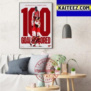Arsenal 100 Goals In All Competitions Art Decor Poster Canvas