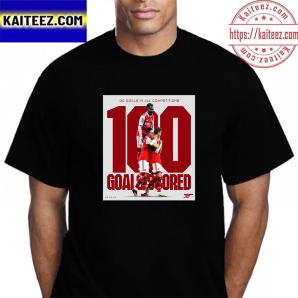 Arsenal 100 Goals In All Competitions Vintage T-Shirt