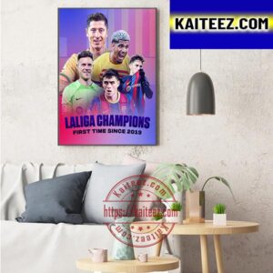 Barcelona Are 2022-23 La Liga Champions First Time Since 2019 Art Decor Poster Canvas