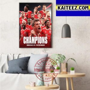Bayern Munich Are 2022-2023 Bundesliga Champions 11th Time In A Row Art Decor Poster Canvas