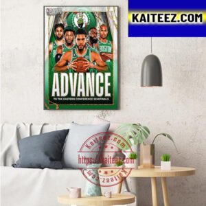 Boston Celtics Advance To The 2023 NBA Eastern Conference Semifinals Art Decor Poster Canvas