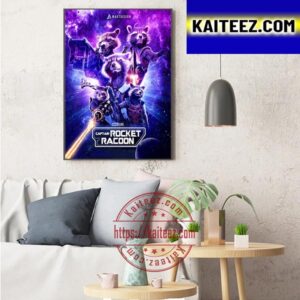Captain Rocket Racoon In The Guardians Of The Galaxy Vol 3 Of Marvel Studios Art Decor Poster Canvas