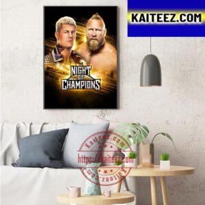Cody Rhodes Fight With Brock Lesnar At WWE Night Of Champions Art Decor Poster Canvas