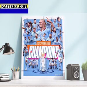 Congratulations 2022-23 Premier League Champions Are Manchester City Art Decor Poster Canvas