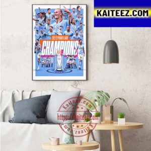 Congratulations 2022-23 Premier League Champions Are Manchester City Art Decor Poster Canvas