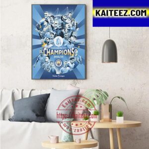 Congratulations Manchester City 2022-23 Premier League Champions Art Decor Poster Canvas