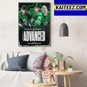 Dallas Stars Advanced Stanley Cup Playoffs 2023 Art Decor Poster Canvas