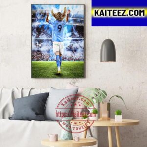 Erling Haaland And Manchester City With 9 Straight Wins In Premier League Art Decor Poster Canvas