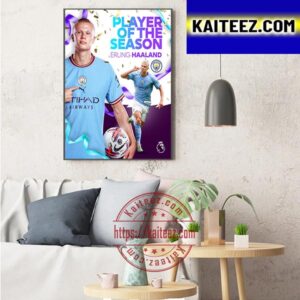 Erling Haaland Is 2023 Player Of The Season In Premier League Art Decor Poster Canvas