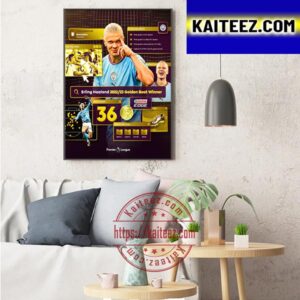 Erling Haaland Is Golden Boot Winner For 2022-2023 In Premier League Art Decor Poster Canvas