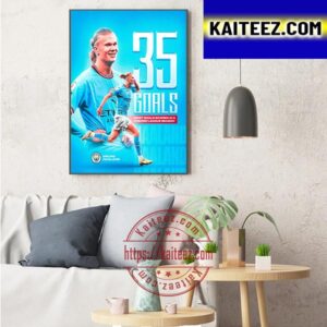 Erling Haaland The Most Goals Scored In A Single Premier League Season Art Decor Poster Canvas