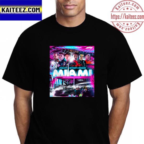 F1 Miami Grand Prix Official Poster Vintage T-Shirt