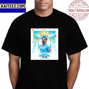 Ilkay Gundogan And Manchester City Premier League Champions 3 In A Row Vintage T-Shirt