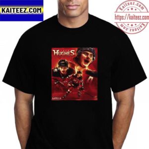 Jack Hughes Of New Jersey Devils In Stanley Cup Playoffs Vintage T-Shirt