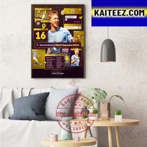 Kevin De Bruyne Is The Playmaker Award Winner For 2022-2023 In Premier League Art Decor Poster Canvas
