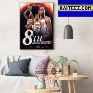 Kevin Durant Is 8th NBA All Time Playoff Field Goals Made List Art Decor Poster Canvas