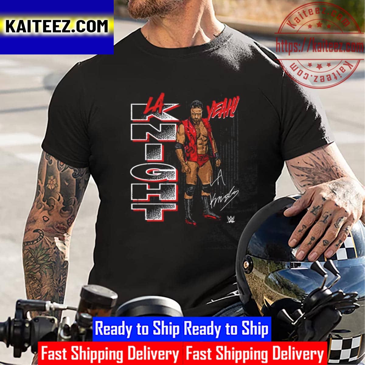 WWE LA Knight 2022 Authentic T-Shirt - Mens