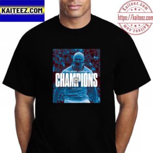 Man City Claim Third Straight Premier League Champions Vintage T-Shirt