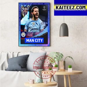 Manchester City Are In The 2022-23 UEFA Champions League Final Art Decor Poster Canvas