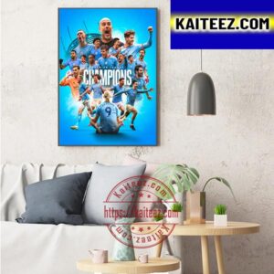 Manchester City Are Premier League Champions 2022-23 Art Decor Poster Canvas