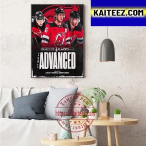 New Jersey Devils Are Headed To The Second Round Stanley Cup Playoffs 2023 Art Decor Poster Canvas