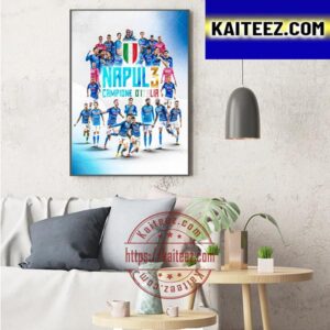 Official SSC Napoli Are 2022 2023 Lega Serie A Champions Art Decor Poster Canvas
