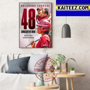 Oklahoma Sooners Longest Win Streaks With 48 Consecutive Wins Art Decor Poster Canvas